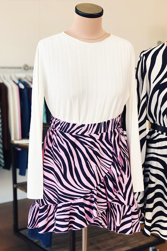 Vicolo - Pink and black zebra skirt