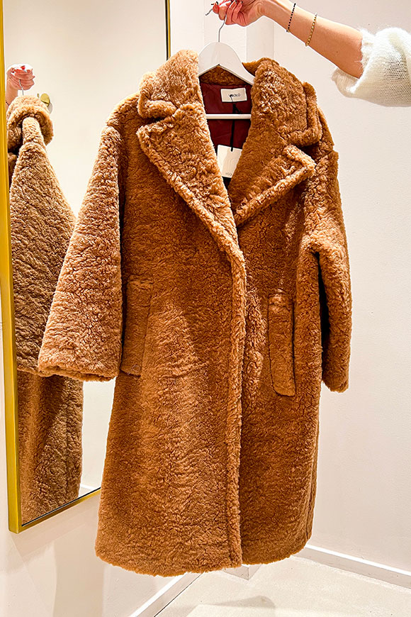 Vicolo - Oversized teddy camel coat