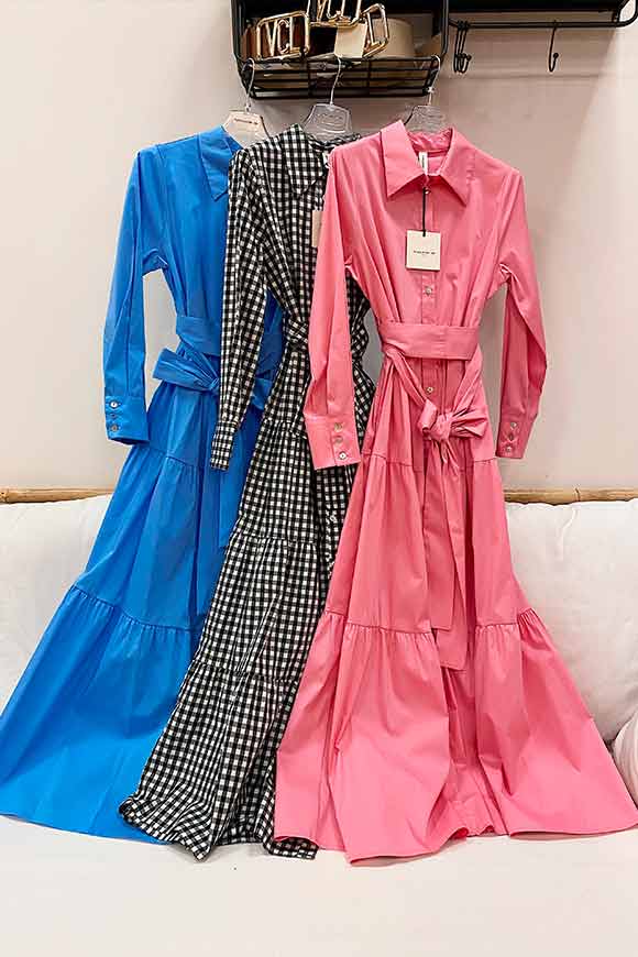 Tensione In - Pink cotton shirt dress