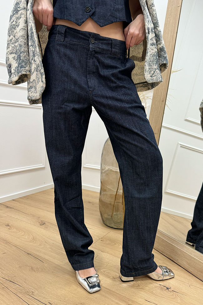 Kontatto - Pantaloni denim blu scuro taglio maschile