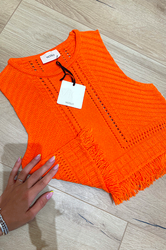 Vicolo - Crochet orange top