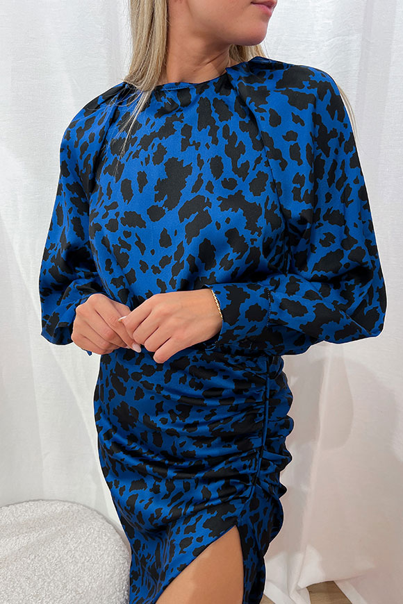 The Lulù - Blusa leopardata nera e blu
