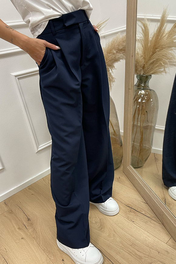 Vicolo - Pantalone blu sartoriale con pinces