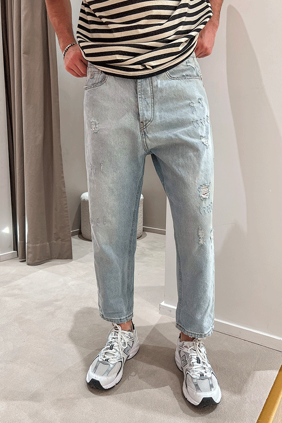 Jeans lavaggio chiaro cropped