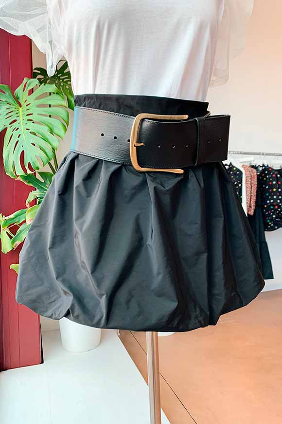 Kontatto - Short black taffeta skirt