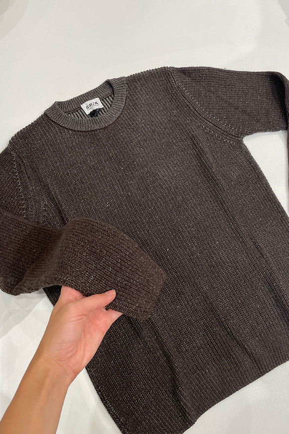 Berna - Two-tone dark brown and gray sweater
