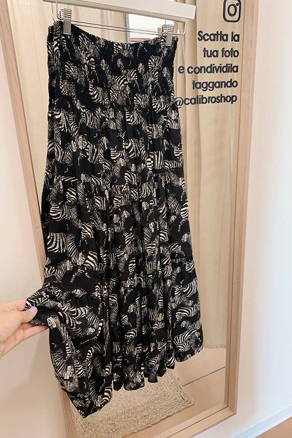 Vicolo - Zebra print streaked skirt