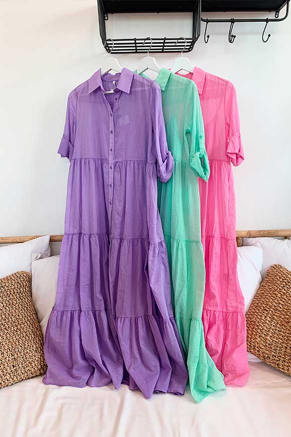 Imperial - Lilac light cotton shirt dress