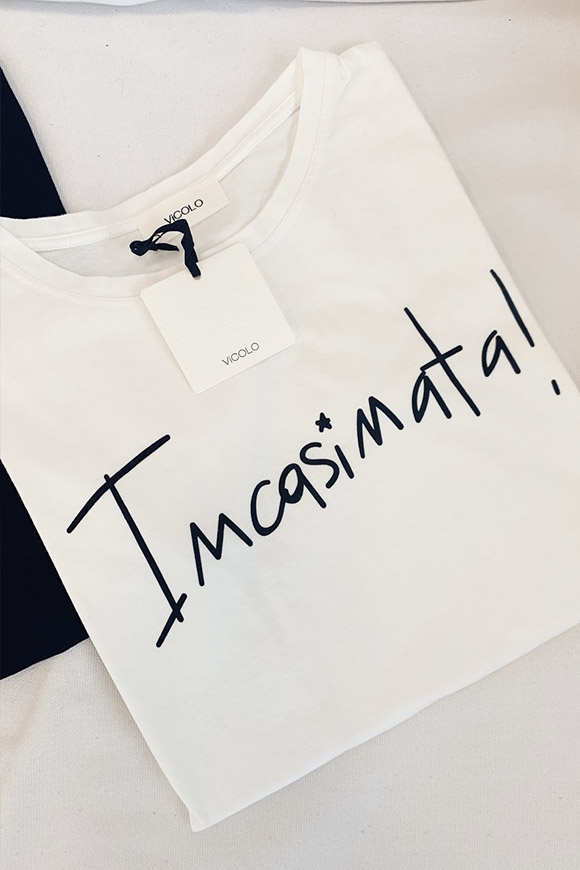 Vicolo - T shirt bianca "incasinata"