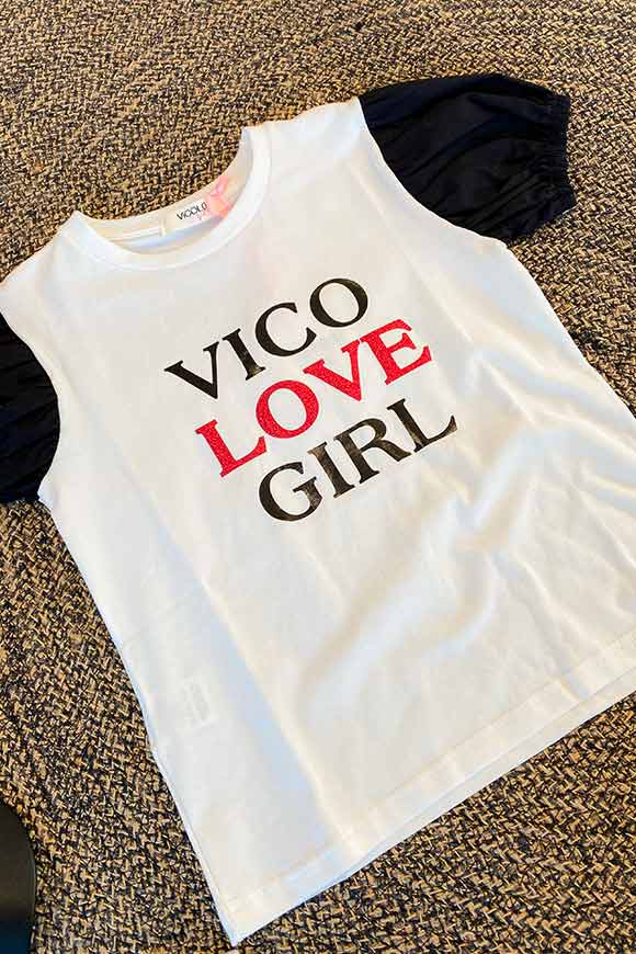Vicolo Bambina - T shirt bianca stampa vico love