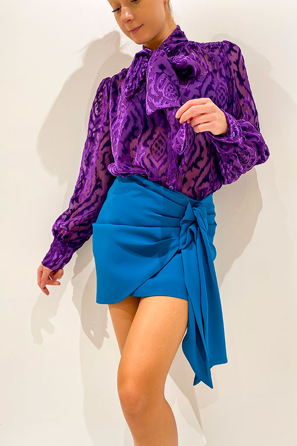 Vicolo - Purple shirt with velvet details