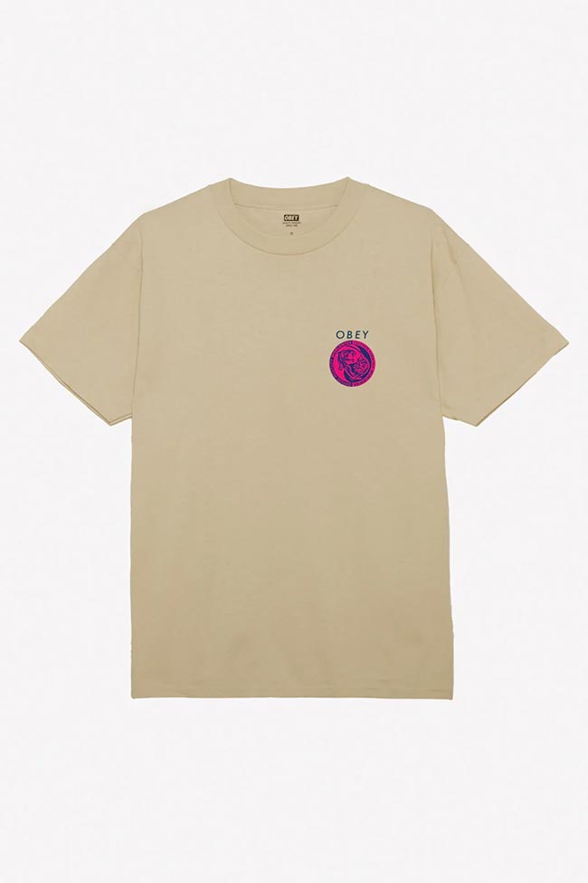Obey - T shirt sabbia stampa "Yin e Yang"