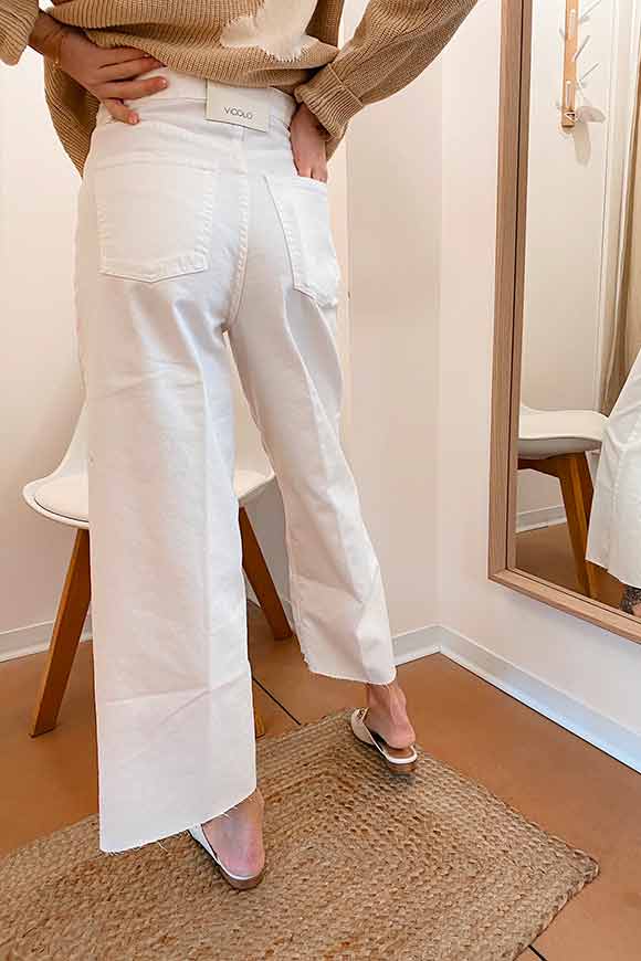 Vicolo - Jeans culotte bianchi taglio vivo