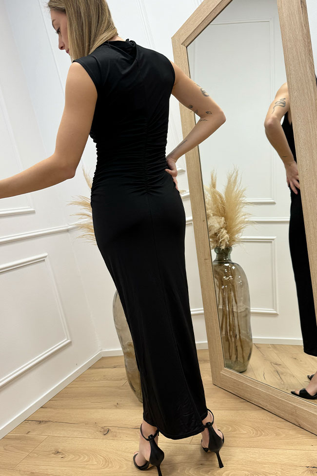 Glamorous - Vestito smanicato nero con arricci laterali