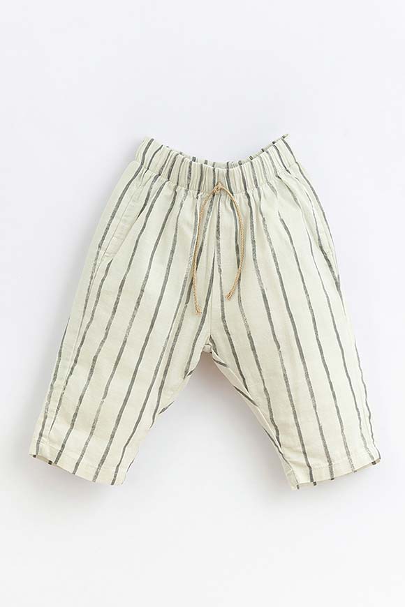 Play Up - Pantaloni menta in tessuto con righe grigie