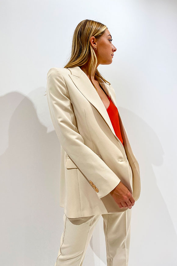 Vicolo - Single-breasted vanilla jacket in technical fabric