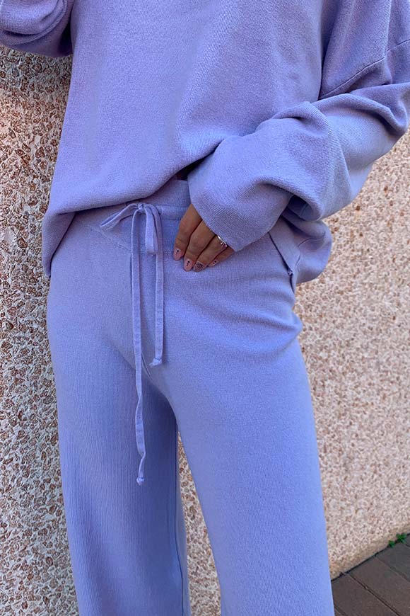 Vicolo - Pastel lilac knitted palazzo trousers