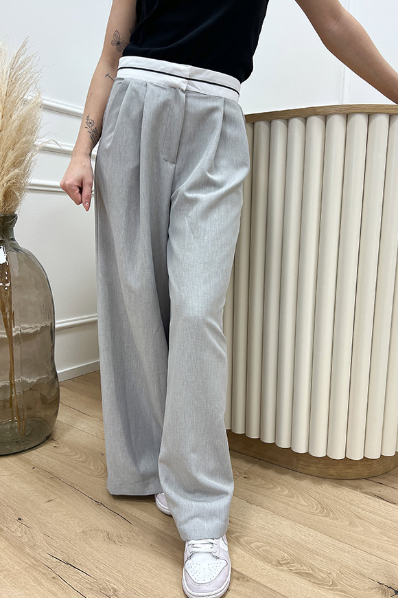 Haveone - Pantaloni grigi dettaglio camicia