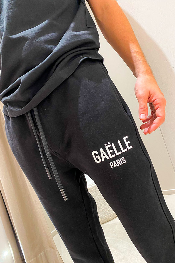 Gaelle - Pantaloni joggers neri logo a contrasto