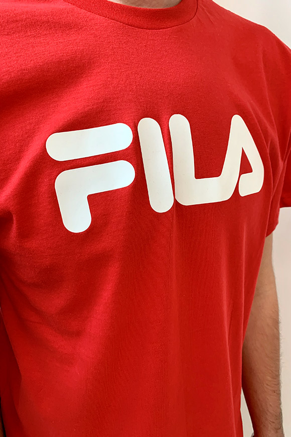 Fila - T shirt rossa con logo basico