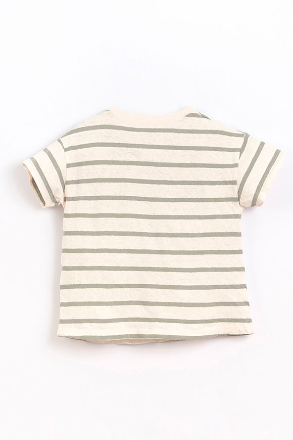 Play Up - T shirt a righe verde con manica corta