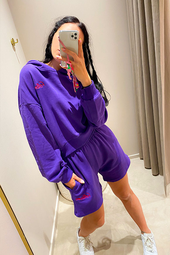 Follovers - Kylie purple crop sweatshirt