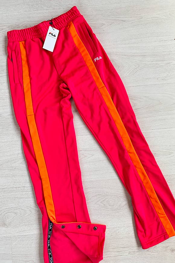 Fila - Fuchsia acetate trousers with orange bands
