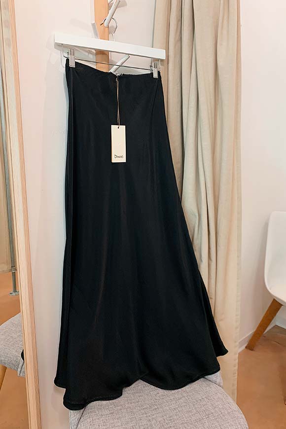 Dixie - Long black satin skirt