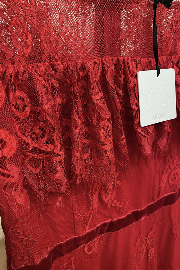 Vicolo - Long red lace dress