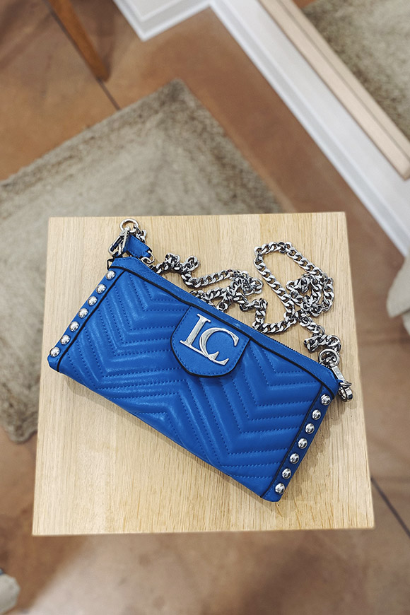 La Carrie - Candice blue leather clutch