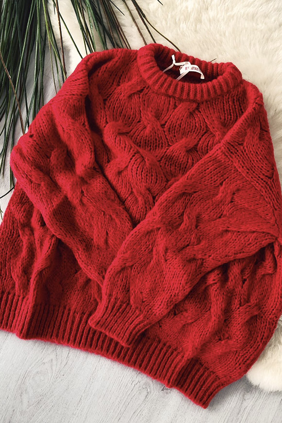 Kontatto - Soft red oversized sweater
