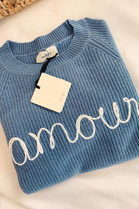 Vicolo - "Amour" light blue sweater
