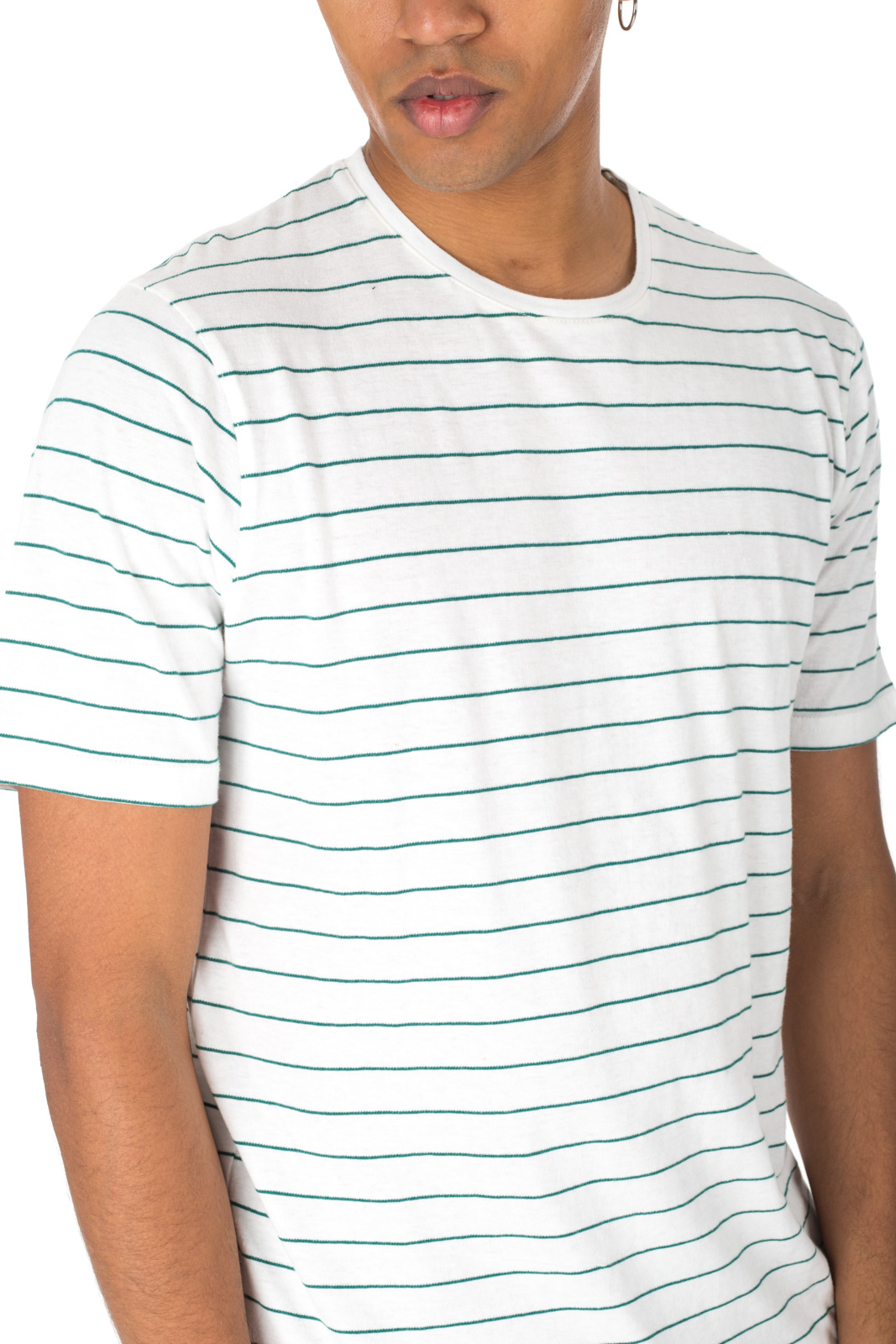 Minimum - T shirt Tatipu a righe bianca/verde