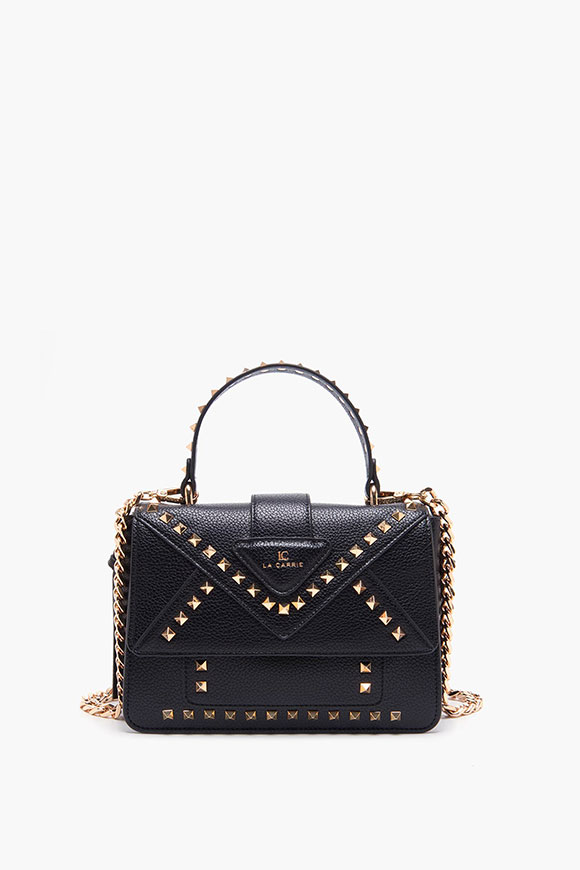 La Carrie - Black maxi Thunder bag with studs