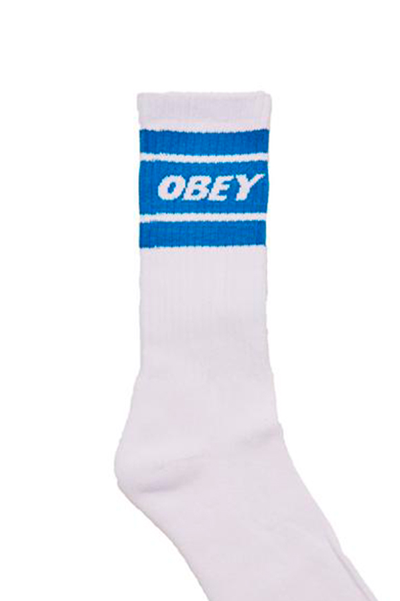 Obey - White socks with blue band