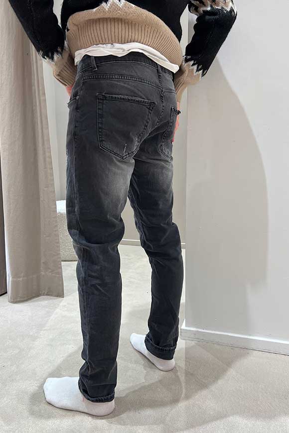 Why not brand - Jeans nero slavato con rotture slim fit
