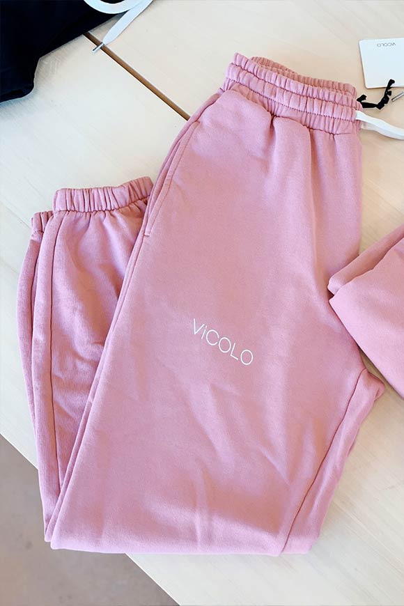 Vicolo - Blush suit trousers with logo