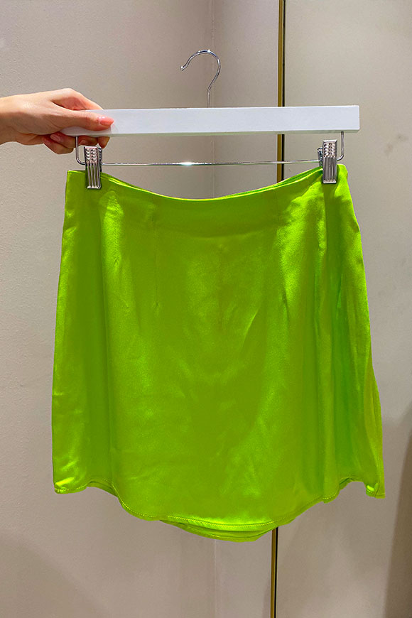 Vicolo - Acid green satin pencil skirt