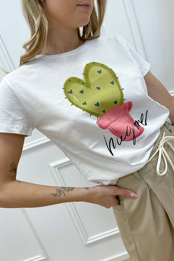 Vicolo - T shirt con cactus "Hug Me"