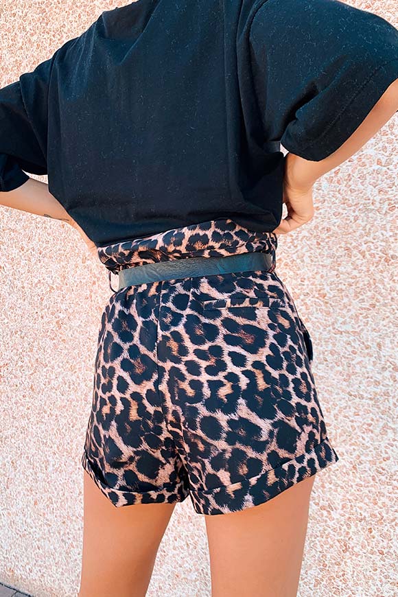 Dixie - Balloon leopard-print shorts