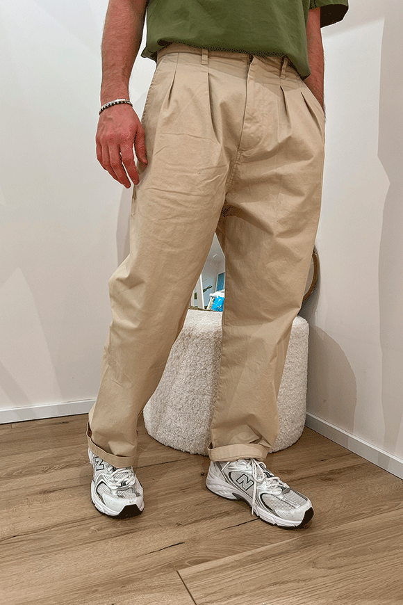 Anerkjendt - Pantalone chino sabbia con pinces