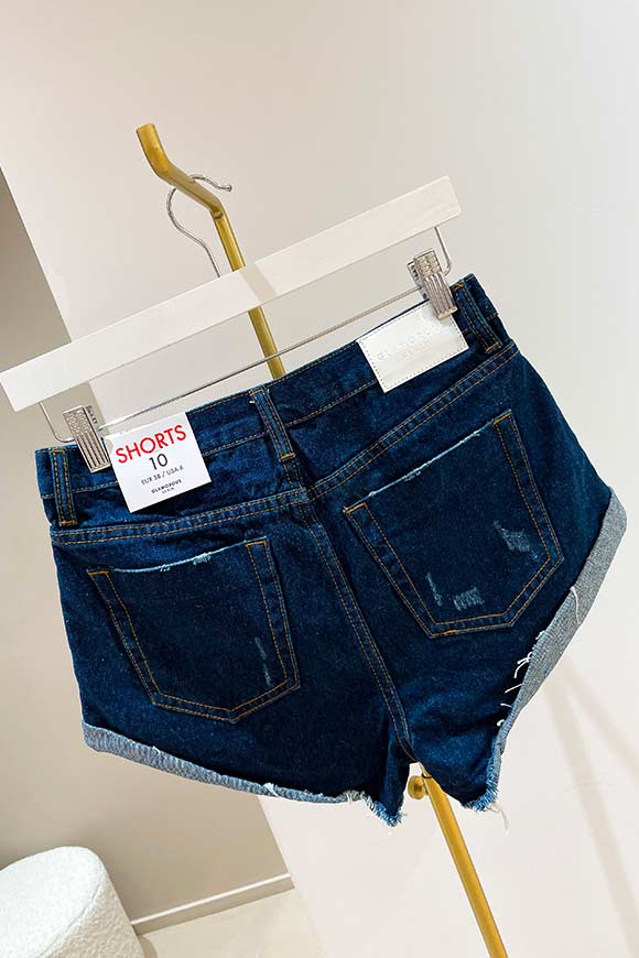 Glamorous - Pantaloncini jeans lavaggio scuro con strappi