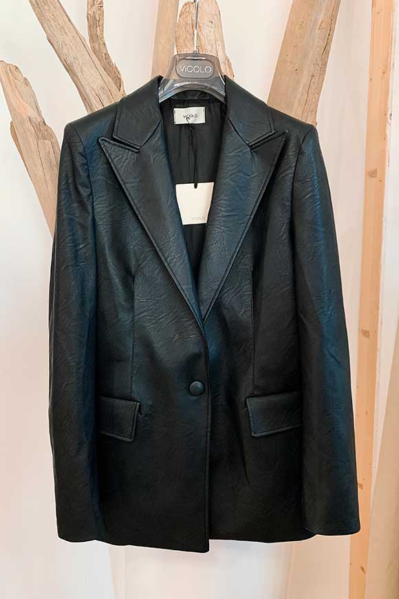 Vicolo - Black faux leather jacket