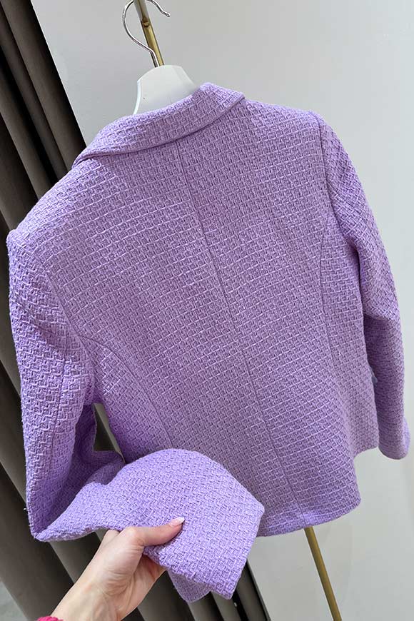 Vicolo - Lilac "Balmain" tweed jacket with silver buttons