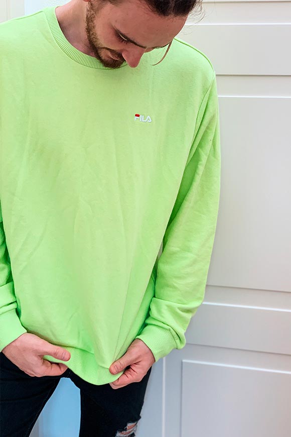 Fila - Crew neck lime sweatshirt and small logo