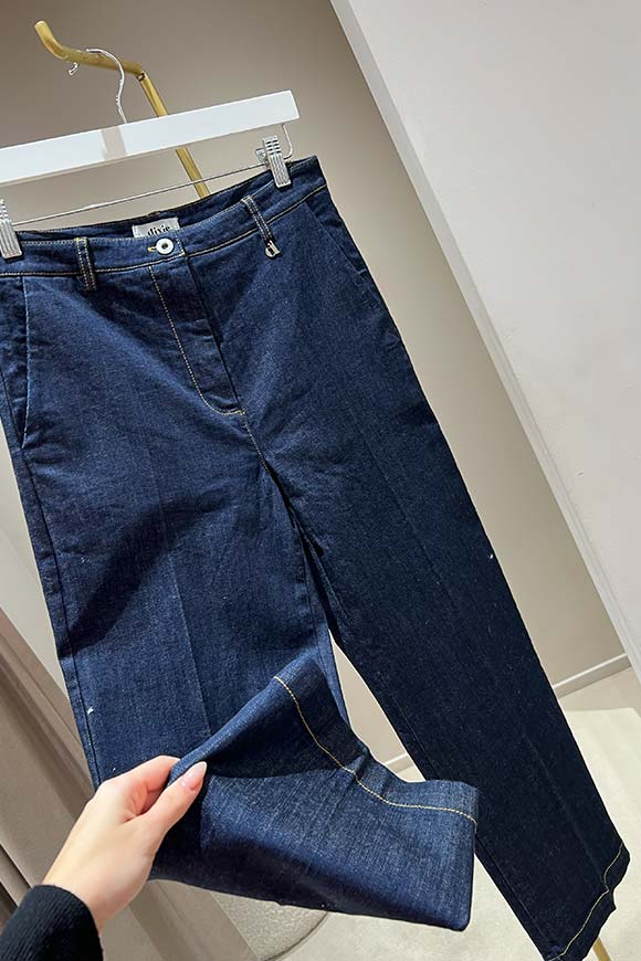 Dixie - Jeans palazzo tasca america in blu denim