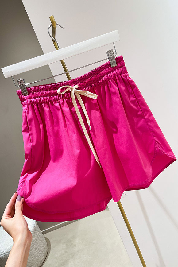 Vicolo - Shorts rosa in cotone con coulisse
