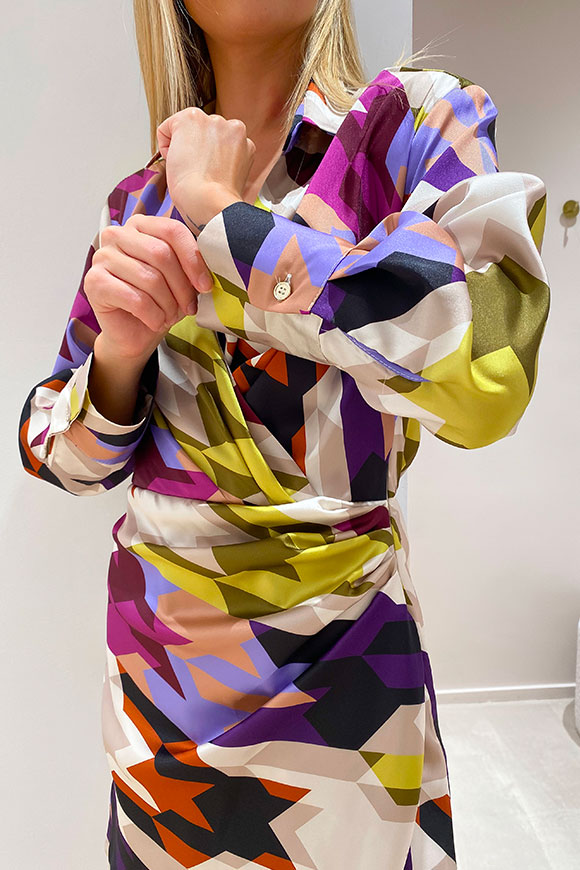 Vicolo - Multicolor houndstooth macro dress