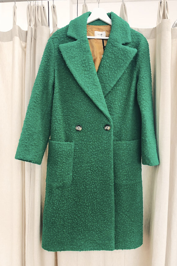 Vicolo - Long green bouclé coat