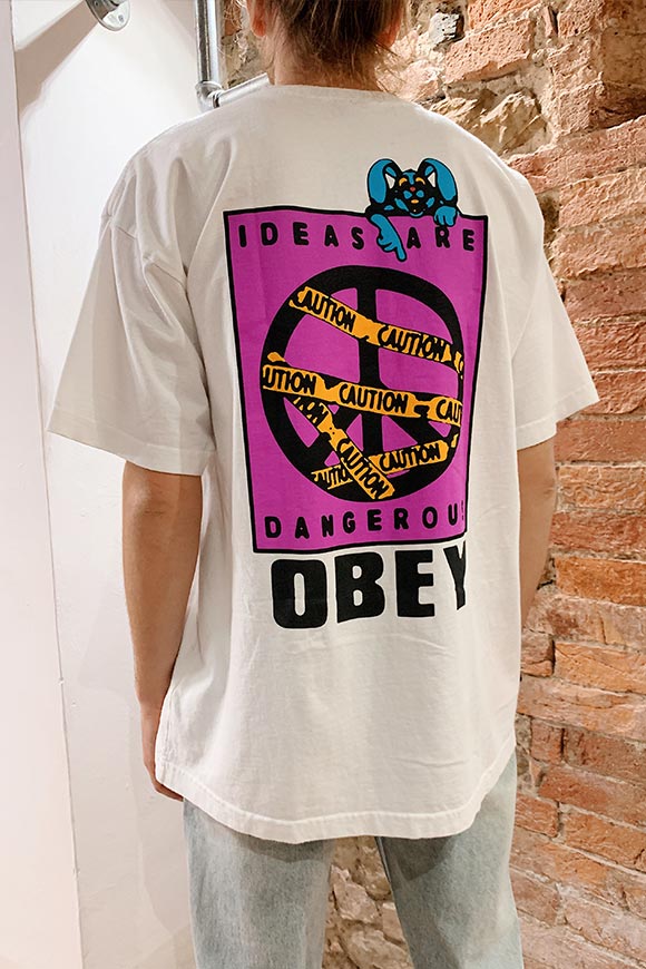 Obey - T shirt bianca dangerous